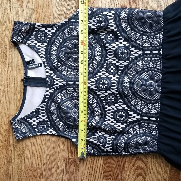 (M) HeartSoul Fit & Flare Mini Dress Crochet Look Top Boho Classic Cottagecore - Picture 5 of 10